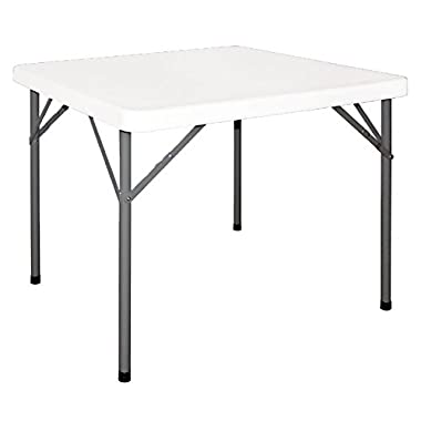 Bolero Y807 pliable Table carrée, 860 mm x 860 mm x 740 mm, blanc