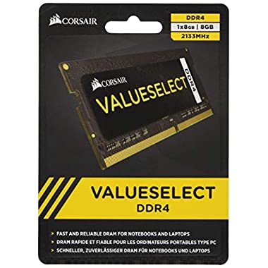 Corsair Value Select SODIMM 8Go (DDR4 2133MHz C15 Mémoire pour Ordinateur Portable/Notebook - Noir) (1x 8GB)
