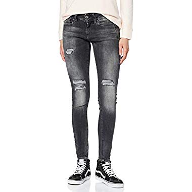 G-STAR RAW Lynn Mid Waist Skinny ' Jeans,Noir (Antic Charcoal Destroy A634-A822),25W / 30L Femme