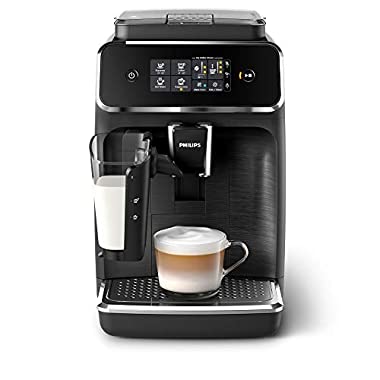 Philips 2200 Serie EP2232/40 Machine à café automatique, 3 spécialités de café (système à lait latteGo), noir mat, brossé.