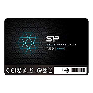 Silicon Power SSD 128Go 3D NAND A55 SLC Cache Performance Boost 2.5 pouces SATA III 7mm (Interne SSD)