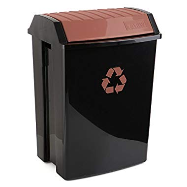 TATAY 1102303 Poubelle de Recyclage 50 L Plastique Noir/Marron 40 x 33,5 x 57,5 cm