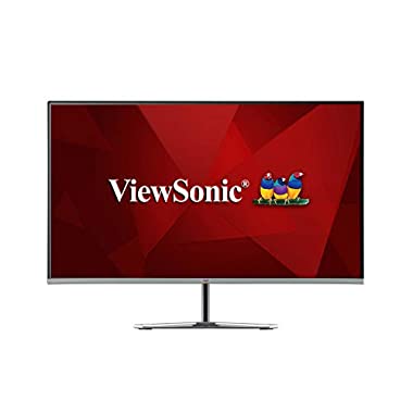 ViewSonic VX2776-SMH Moniteur 27", Full HD, 4ms, 250 nits, VGA, HDMI, DisplayPort, hauts-parleurs, chassis argenté sans bords